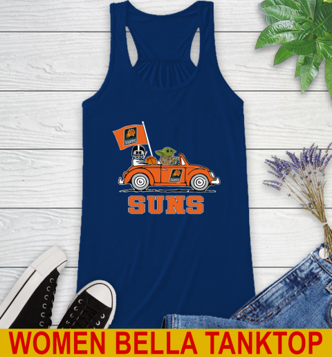 NBA Basketball Phoenix Suns Darth Vader Baby Yoda Driving Star Wars Shirt Racerback Tank 9
