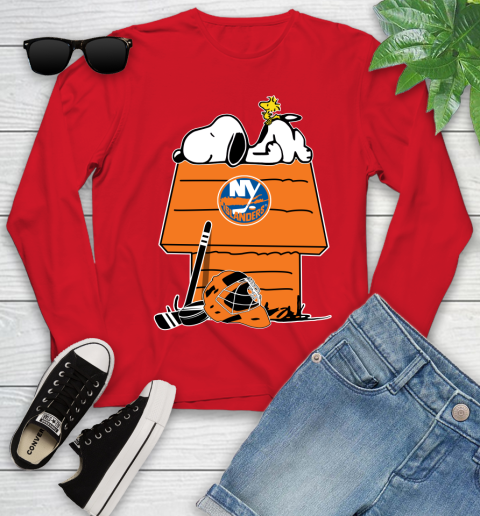 New York Islanders NHL Hockey Snoopy Woodstock The Peanuts Movie (1) Youth Long Sleeve 11