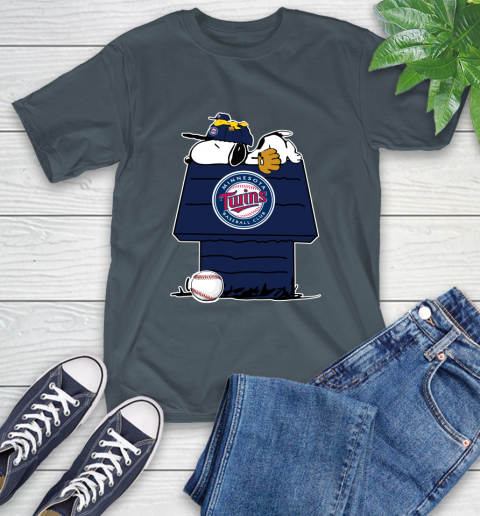 MLB Minnesota Twins Snoopy Woodstock The Peanuts Movie Baseball T Shirt T-Shirt 9
