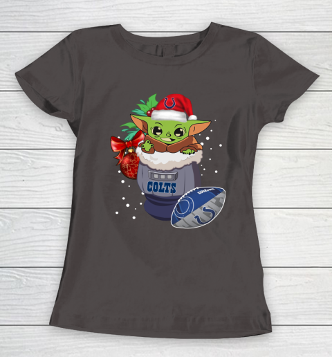 Indianapolis Colts Christmas Baby Yoda Star Wars Funny Happy NFL Women's T-Shirt 8