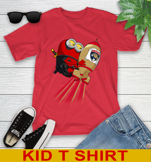 NHL Hockey Florida Panthers Deadpool Minion Marvel Shirt Youth T-Shirt 11