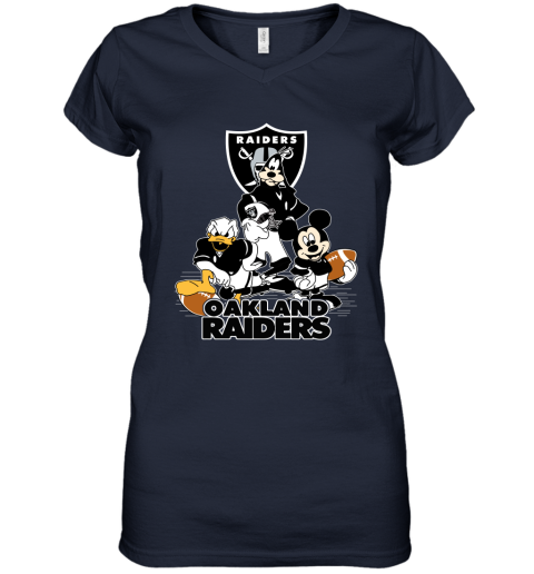 NFL Oakland Raiders Mickey Mouse Donald Duck Goofy Football Shirt Youth T- Shirt