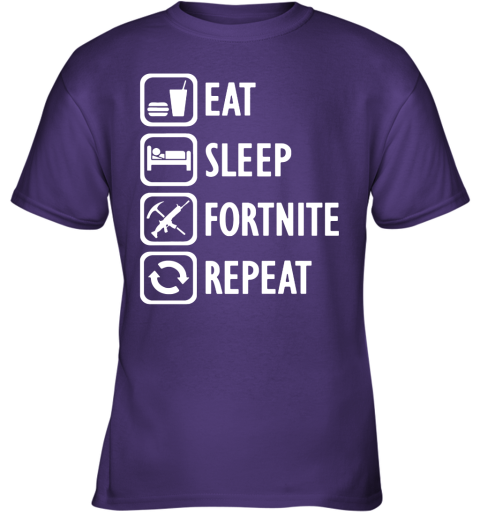 xxrr eat sleep fortnite repeat for gamer fortnite battle royale shirts youth t shirt 26 front purple