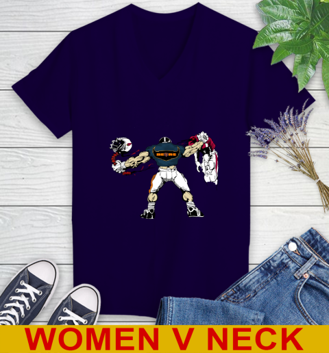 Chicago Bears NFL Football Fight For Victory Women's V-Neck T-Shirt 4
