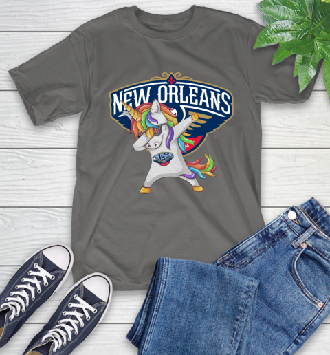New Orleans Pelicans NBA Basketball Funny Unicorn Dabbing Sports T-Shirt 9
