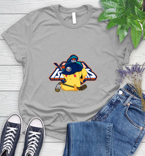 NHL Pikachu Hockey Sports New York Islanders Women's T-Shirt 5