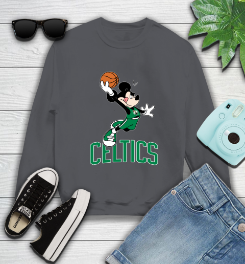 NBA Basketball Boston Celtics Cheerful Mickey Mouse Shirt Sweatshirt 6