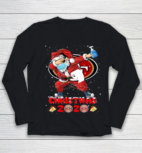 San Francisco 49ers Funny Santa Claus Dabbing Christmas 2020 NFL Youth Long Sleeve