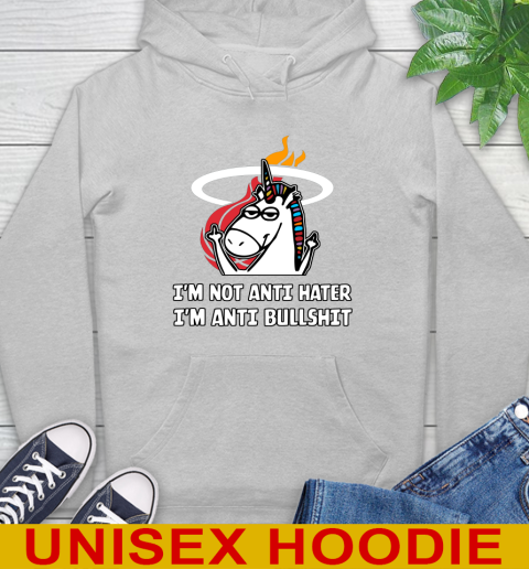 Miami Heat NBA Basketball Unicorn I'm Not Anti Hater I'm Anti Bullshit Hoodie 6