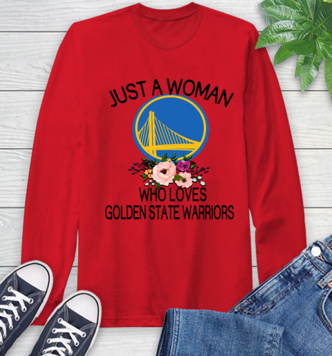 NBA Just A Woman Who Loves Golden State Warriors Basketball Sports Long Sleeve T-Shirt 9