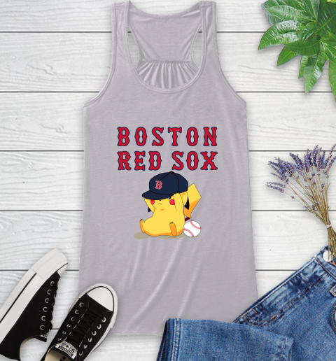 MLB Pikachu Baseball Sports Boston Red Sox Racerback Tank 5