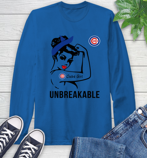 MLB Chicago Cubs Girl Unbreakable Baseball Sports Long Sleeve T-Shirt 7