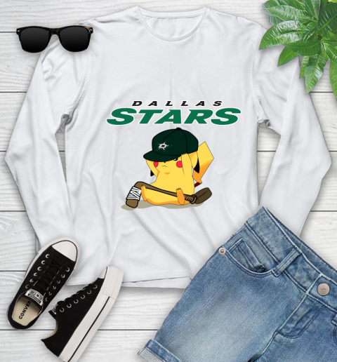 NHL Pikachu Hockey Sports Dallas Stars Youth Long Sleeve