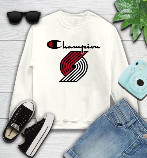NBA Basketball Portland Trail Blazers Champion Shirt Youth Sweatshirt