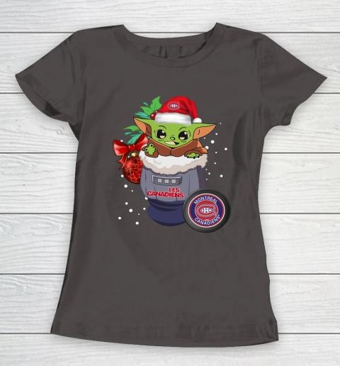 Montreal Canadiens Christmas Baby Yoda Star Wars Funny Happy NHL Women's T-Shirt 8