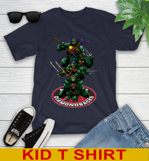 MLB Baseball Arizona Diamondbacks Teenage Mutant Ninja Turtles Shirt Youth T-Shirt 4 MLB Baseball Arizona Diamondbacks Teenage Mutant Ninja Turtles Shirt Youth T-Shirt - Image 4