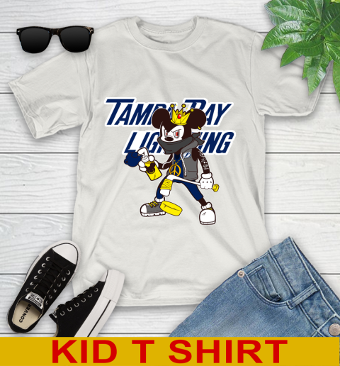 Tampa Bay Lightning NHL Hockey Mickey Peace Sign Sports Youth T-Shirt 12
