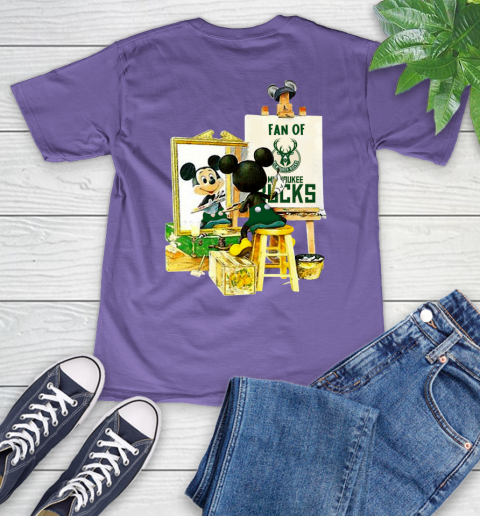 NBA Basketball Milwaukee Bucks Mickey Drawing Shirt 53