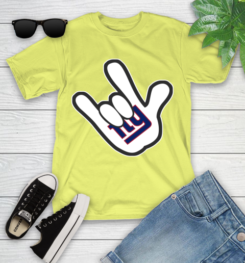 New York Giants NFL Football Mickey Rock Hand Disney Youth T-Shirt 8