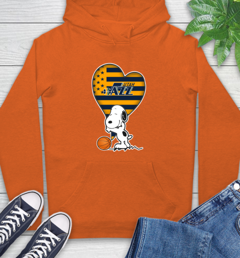 Utah Jazz NBA Basketball The Peanuts Movie Adorable Snoopy Hoodie 5
