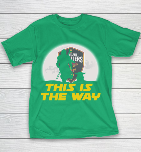 Cleveland Cavaliers NBA Basketball Star Wars Yoda And Mandalorian This Is The Way Youth T-Shirt 3