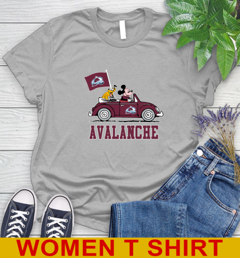 NHL Hockey Colorado Avalanche Pluto Mickey Driving Disney Shirt Women's T-Shirt 5