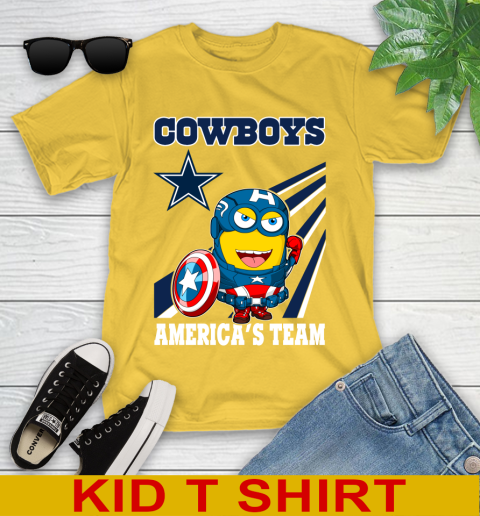 NFL Football Dallas Cowboys Captain America Marvel Avengers Minion Shirt Youth T-Shirt 9