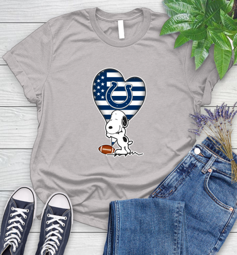 Indianapolis Colts NFL Football The Peanuts Movie Adorable Snoopy Women's T-Shirt 10