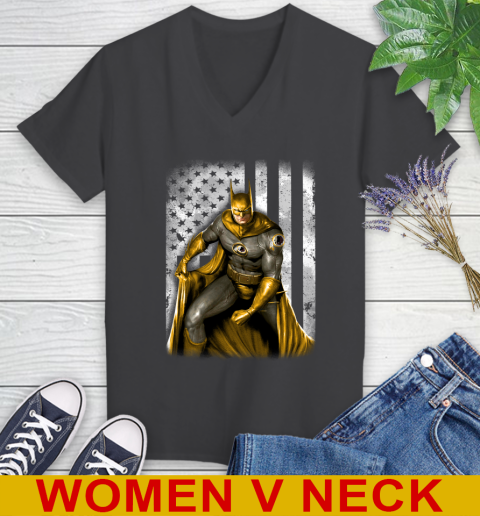 Washington Redskins NFL Football Batman DC American Flag Shirt Women's V-Neck T-Shirt 8