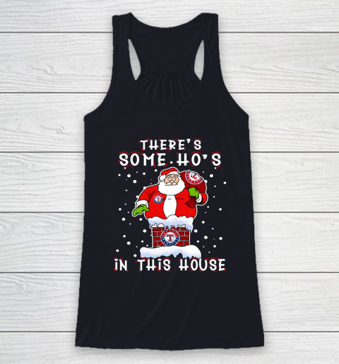 Texas Rangers Christmas There Is Some Hos In This House Santa Stuck In The Chimney MLB Racerback Tank 7