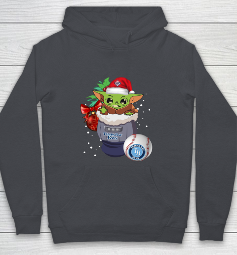 Tampa Bay Rays Christmas Baby Yoda Star Wars Funny Happy MLB Youth Hoodie 7