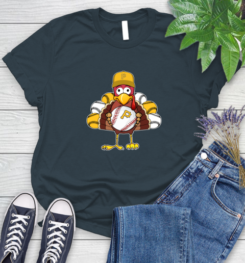 Pittsburgh Pirates Turkey thanksgiving Women's T-Shirt 8