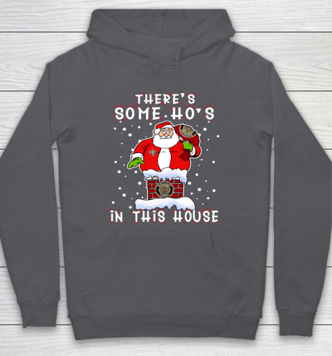 New Orleans Saints Christmas There Is Some Hos In This House Santa Stuck In The Chimney NFL Hoodie 4