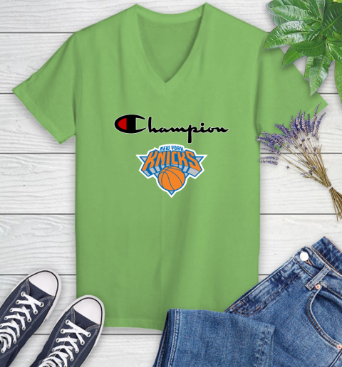 NBA Basketball New York Knicks Champion Shirt Women's V-Neck T-Shirt 7
