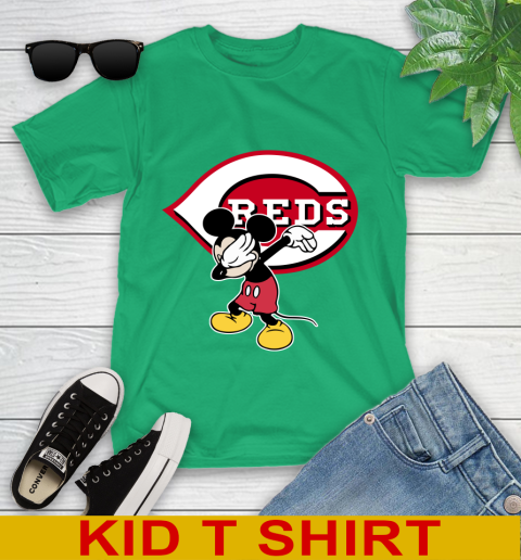 Cincinnati Reds MLB Baseball Dabbing Mickey Disney Sports Youth T-Shirt 6