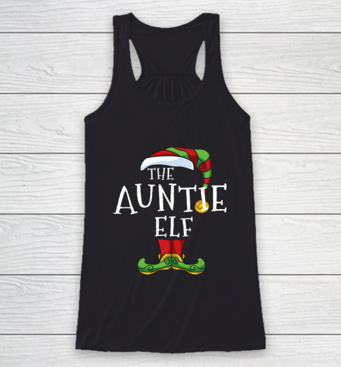 The Auntie Elf Family Matching Christmas Group Gift Pajama Racerback Tank