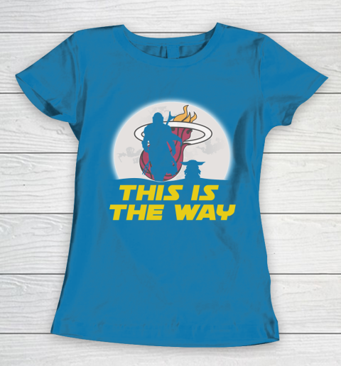 Miami Heat NBA Basketball Star Wars Yoda And Mandalorian This Is The Way Women's T-Shirt 6