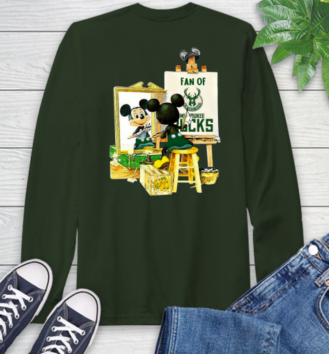 NBA Basketball Milwaukee Bucks Mickey Drawing Shirt 59