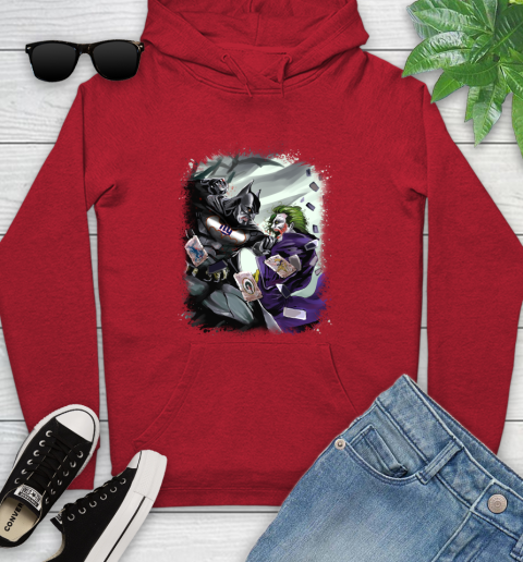 New York Giants NFL Football Batman Fighting Joker DC Comics Youth Hoodie 11