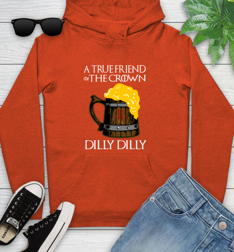 NBA Houston Rockets A True Friend Of The Crown Game Of Thrones Beer Dilly Dilly Basketball Youth Hoodie 4