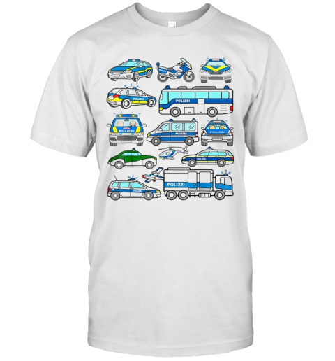 Awesome German Police Cars Policeman Germany Polizei Vehicles T-Shirt