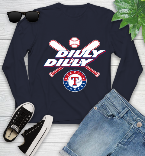 MLB Texas Rangers Dilly Dilly Baseball Sports Youth Long Sleeve 3