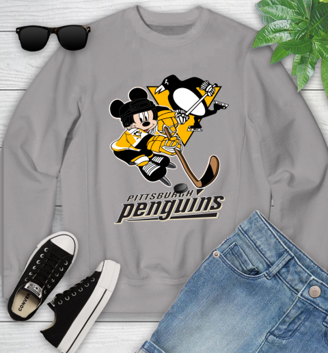 NHL Pittsburgh Penguins Mickey Mouse Disney Hockey T Shirt Youth Sweatshirt 4