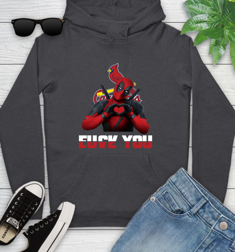 MLB St.Louis Cardinals Deadpool Love You Fuck You Baseball Sports Youth Hoodie 8