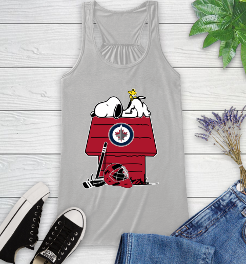 Winnipeg Jets NHL Hockey Snoopy Woodstock The Peanuts Movie Racerback Tank