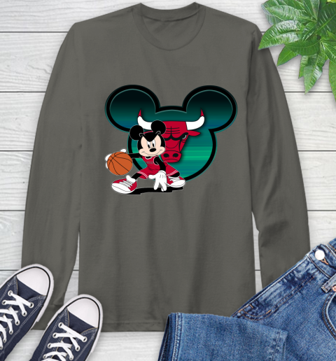 NBA Chicago Bulls Mickey Mouse Disney Basketball Long Sleeve T-Shirt 8