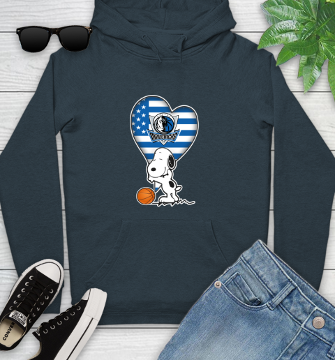 Dallas Mavericks NBA Basketball The Peanuts Movie Adorable Snoopy Youth Hoodie 8