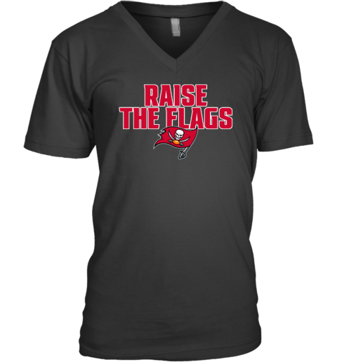 NFL Tampa Bay Buccaneers Victory Earned Raise The Flags V-Neck T-Shirt