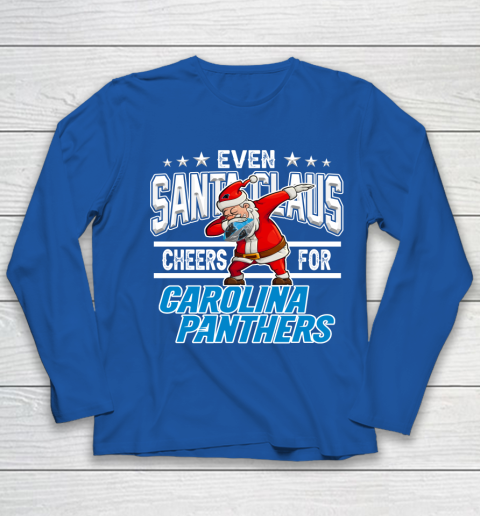 Carolina Panthers Even Santa Claus Cheers For Christmas NFL Youth Long Sleeve 7