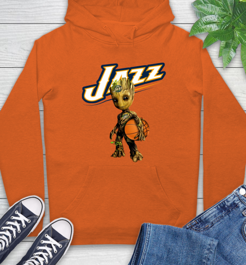 Utah Jazz NBA Basketball Groot Marvel Guardians Of The Galaxy Hoodie 5
